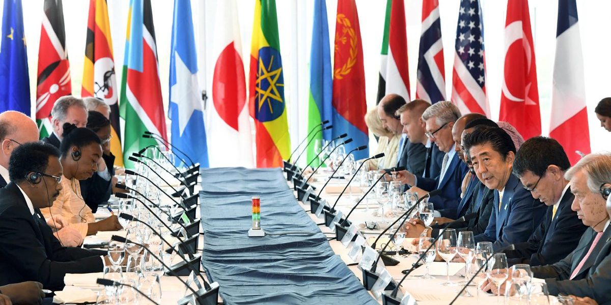 Map showing Japan-Africa trade routes and connections